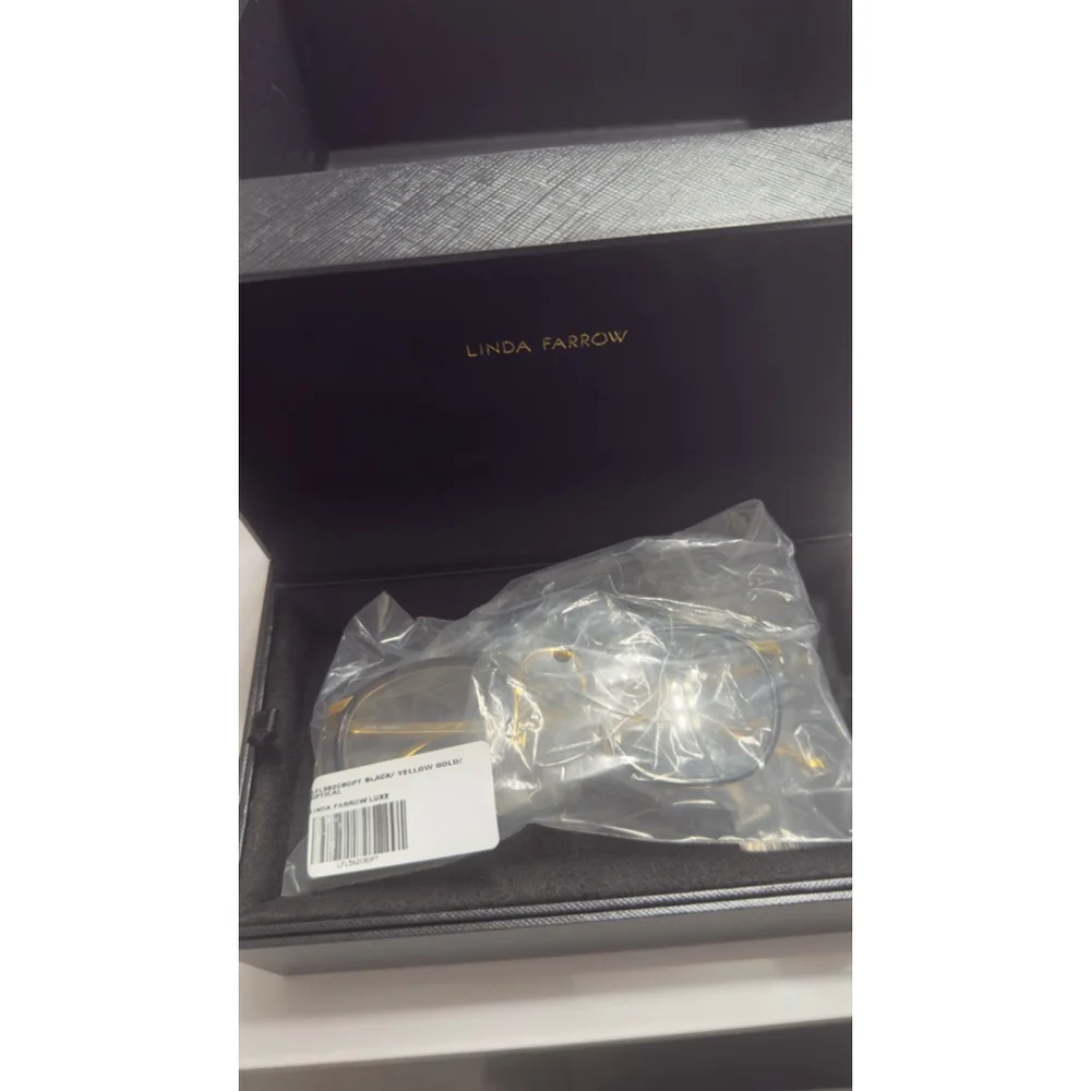 Unisex Linda Farrow Optical Glasses Black/Gold One Size LFL562 optical - Picture 14 of 14